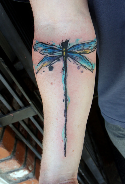 watercolor dragonfly tattoo