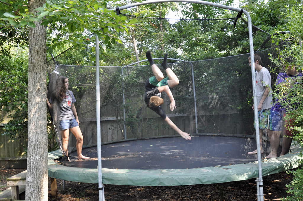 Pool Party - Oliver's Flip on the Trampoline ...