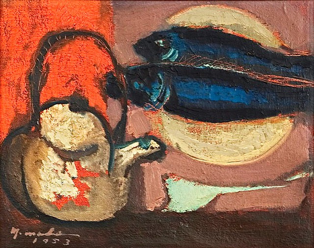 Manabu Mabe (1924-1997) - 1953 Fish, Plate and Kettle (Private Collection)