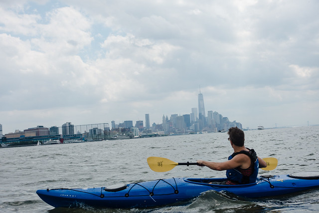 Looking over at WTC One from a kayak
