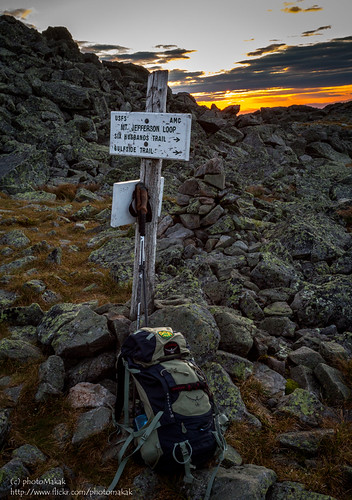 Jefferson Summit by photoMakak, Madison, Adams and Jefferson in the White Mountains, NH are part of NH48 peak bagging listsunset can