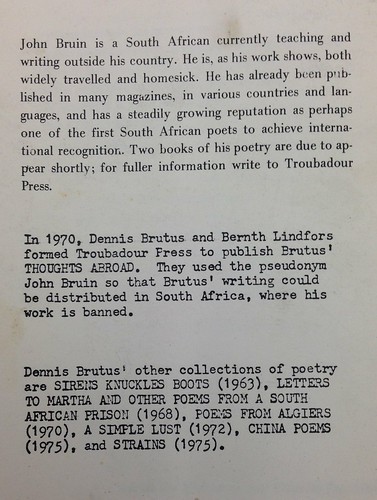 Thoughts Abroad by Dennis Brutus