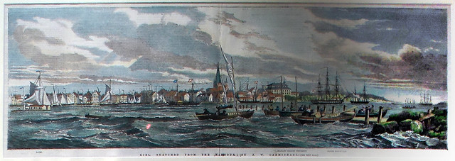 Kiel from the harbour by J. W. Carmichael (1855)