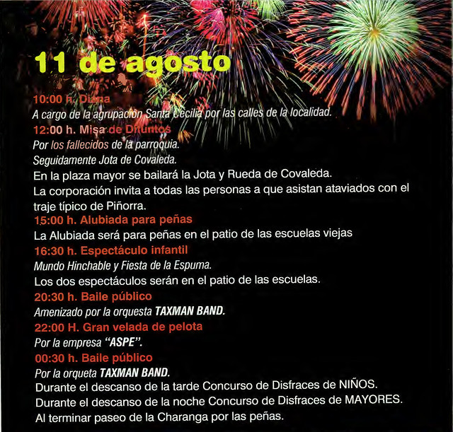 Programa Fiestas de San Lorenzo Año 2010