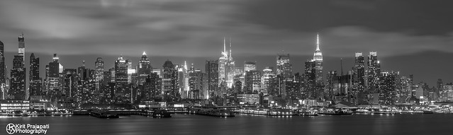 New York City Skyline Black N White