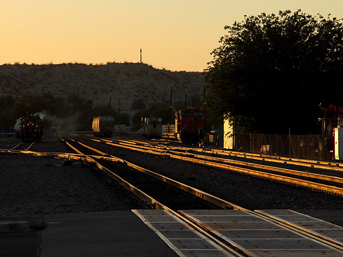 Sunset at Victorville by CP9524, The sun sets, but I still had a number of hours until my ride east, a late Southwest Chief, would ar