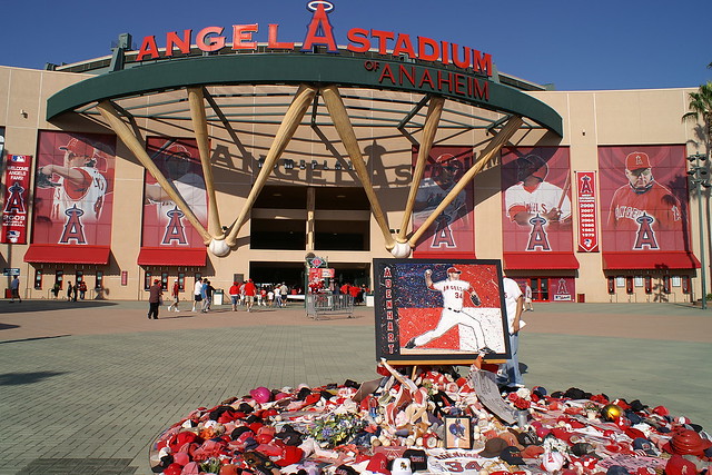 Angels Stadium in Anaheim and tribute to Nick Adenhart