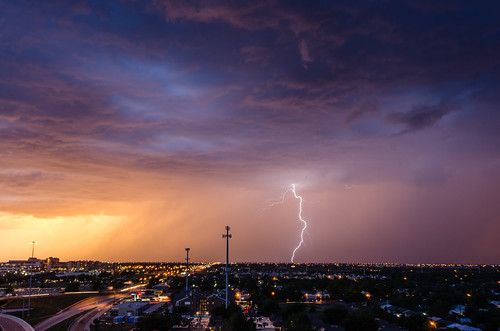 sunset sky storm clouds texas lightning lubbock