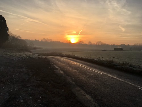 Boughton Green - frosty sunrise by DeeGee73, A quick iPhone snap this morning whilst taking the boy to school.