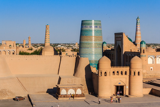 The city gate and walls of Khiva, Uzbekistan