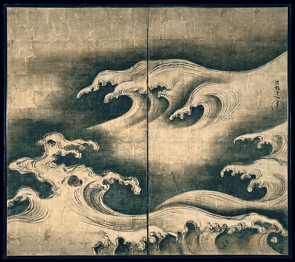 Ogata Korin (1658-1716) - 1704-09 Rough Waves (Metropolitan Museum of Art, New York City)