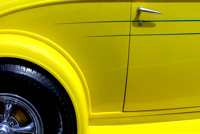 yellow chevy rear fender