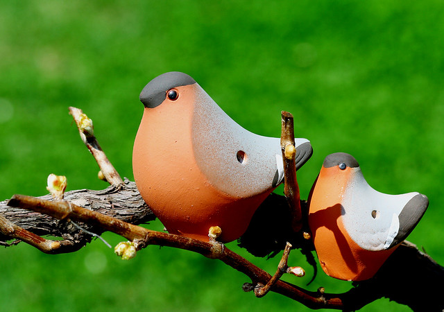 bullfinches made of clay