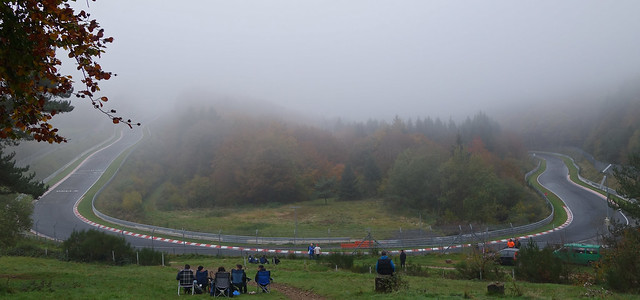 Klostertal-Kurve im Nebel