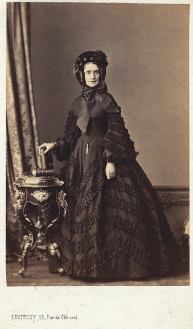 Elegant French Mourner, Albumen Carte de Visite,  Circa 1861