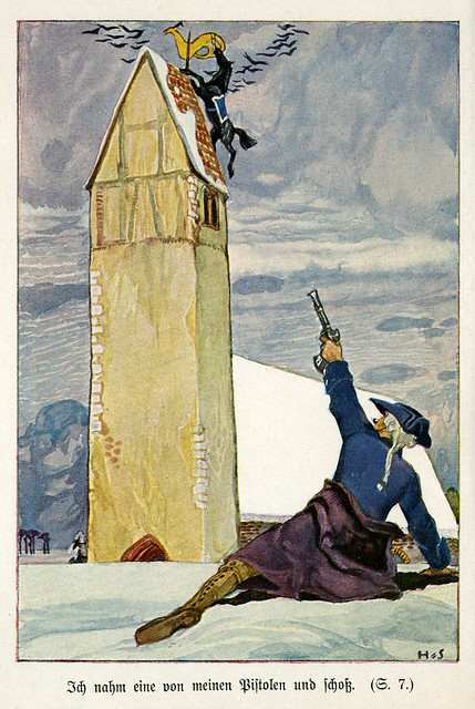 Illustration 3 aus einer Jugendausgabe der Abenteuer des Freiherrn von Münchhausen
