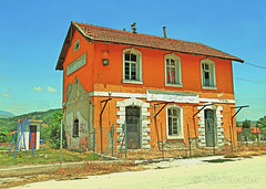 Greece, Macedonia, Serres regional unit, Aggista village, the old train and police station