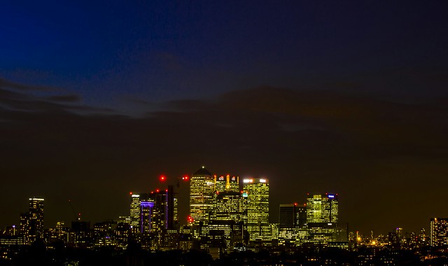 London City, view from Greenwich park, metropoli.