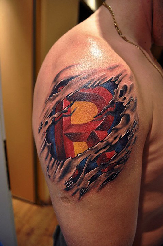 Ripped Skin Superman Tattoo | Tons of free tattoo ideas at t… | Flickr