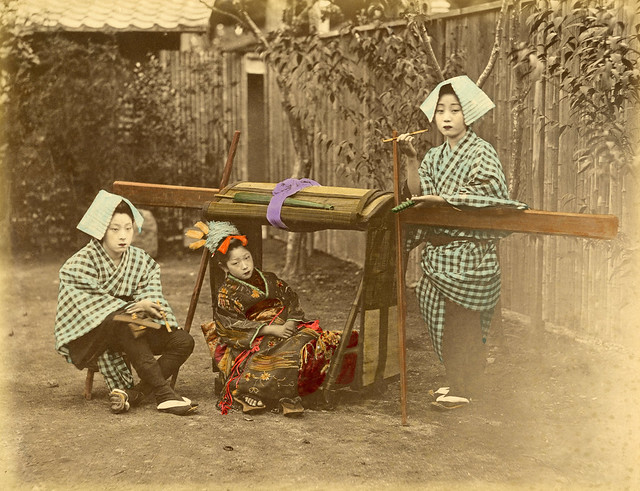 Geiko Kayo with Tabacco Pipe and Pouch 1870s