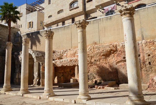 Reconstructed southern section of the Cardo Maximus of Aelia Capitolina dating to the Byzantine era, Jerusalem