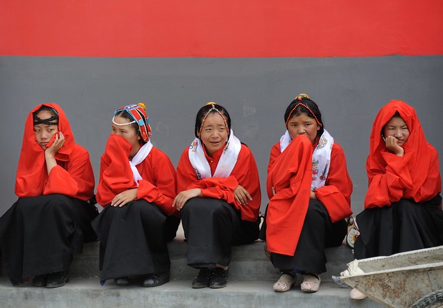 Festival girls of Jyekundo, Tibet 2014