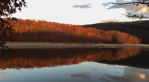 autumn sunset ny newyork reflection reflections reservoir brewster