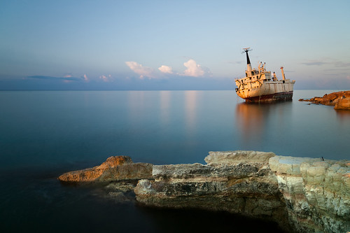 camera longexposure sea sky cloud seascape reflection classic abandoned water clouds sunrise canon reflections eos coast boat exposure decay tripod cyprus tranquility wideangle filter fullframe mediterraneansea paphos pafos canon1ds eos1ds ndfilter canoneos1ds remoterelease