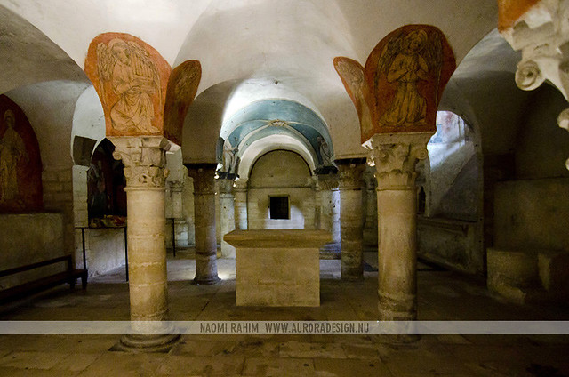 Bayeux Cathedral crypt frescos - France