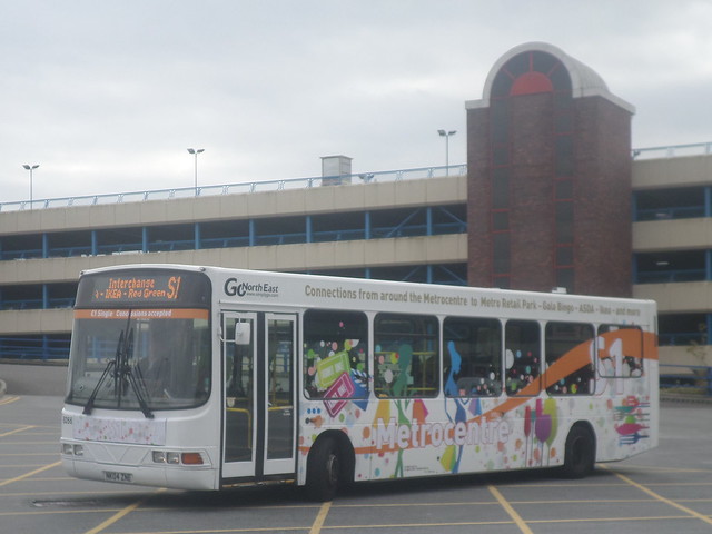 8266 NK04 ZNE Go North East Intu  MetroCentre Wright Merit on the S1 to MetroCentre Interchange