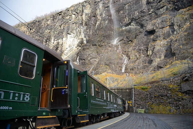 Flåmsbana - The Flam Railway, one of the steepest trainlines in the world through fantastic nature, steep mountains, waterfalls, and through 20 tunnels._