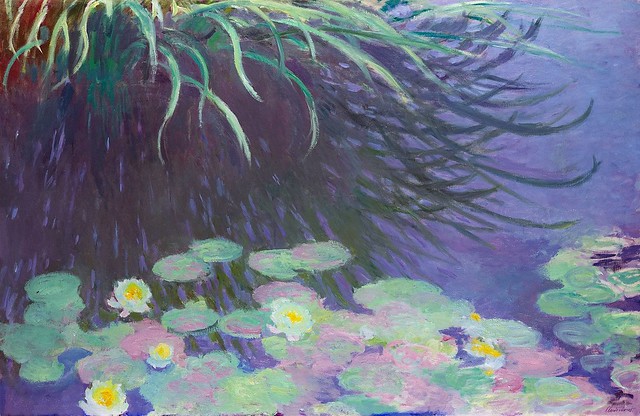 1914-17 Monet Reflection of tall grass in the waterlily pond(private collection)(130 x 200 cm)