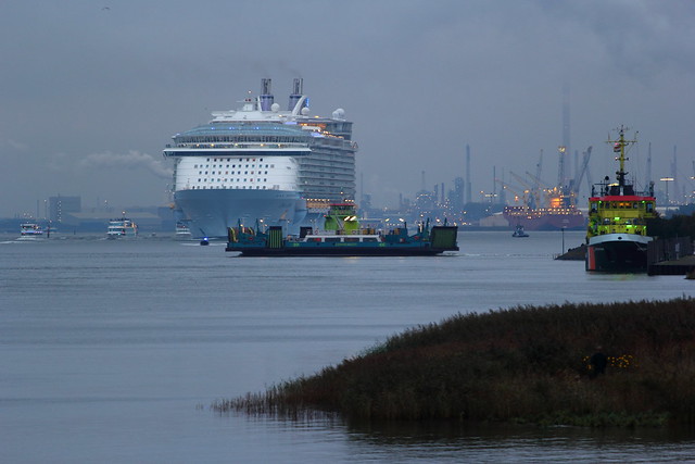 Oasis of the Seas departure Rotterdam 14 october 2014 - Passage Rozenburg