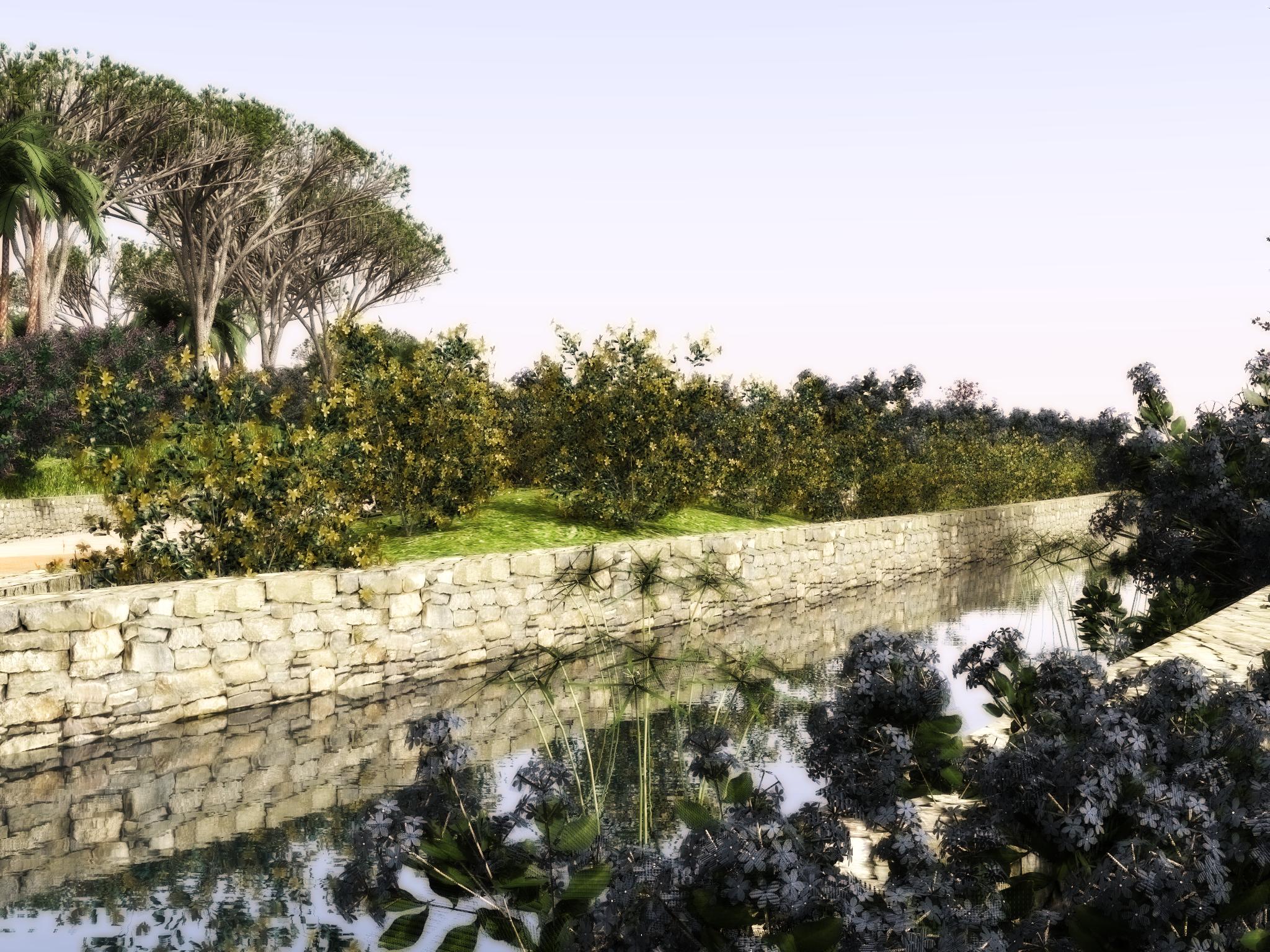 canal with small plants_filter