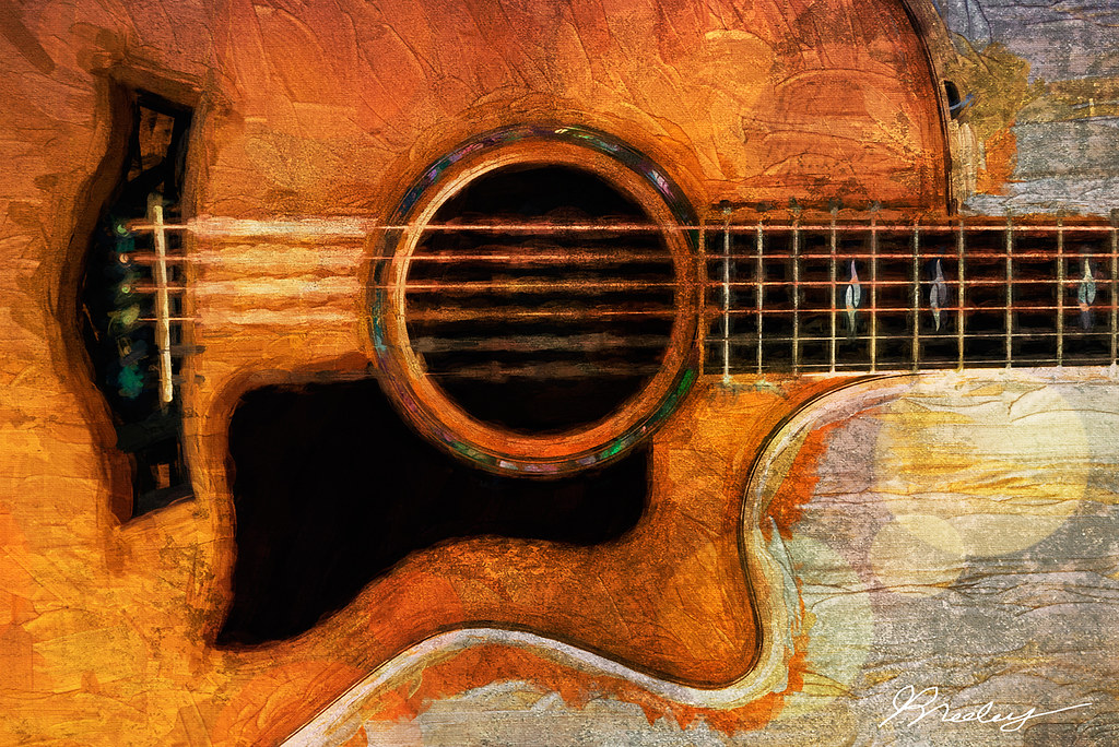 Six String | Digital painting of a guitar with cut-out. View… | Flickr