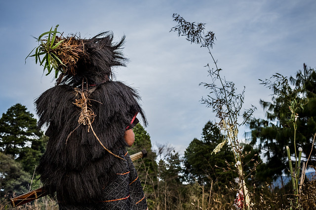 Apatani old shaman with his sword during a traditional ceremony