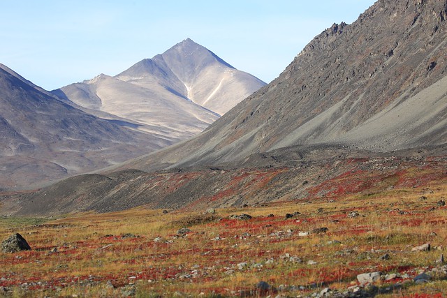 Autumn Tundra & Volcanic/Glaciated Landscape Arctic Circle 24kms North of Egvekinot Chukotka Russian Far East