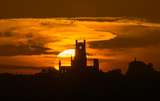 Dawn behind Ely Cathedral, 16th October 2016