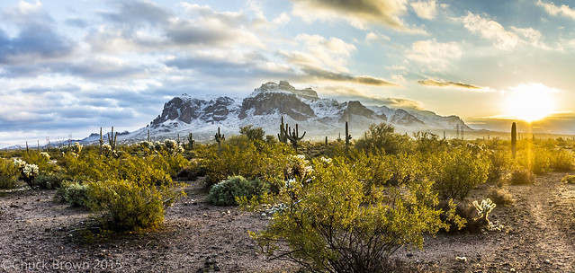 Snow Topped Superstition Sunrise
