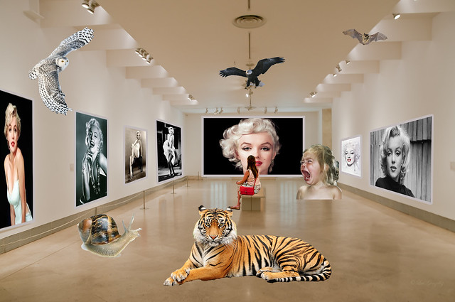 Fotomontaje: museo Thyssen. ¿ Sala Marilyn ?