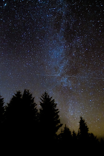breconbeacons britain iss internationalspacestation milkyway uk wales astronomy conifer coniferous crossing forest galaxy infront nationalpark night nightsky passing silhouette sky space transit transiting trees woodland