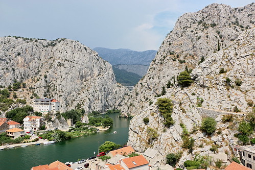 street old city travel summer people mountain color building tree rock digital port canon eos boat town nice colorful hill croatia calm fortress cetina omis 70d