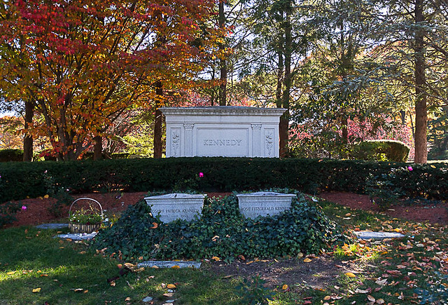 Kennedy Family Graves, Holyhood Cemetery, Chesnut Hill, MA, November 14, 2016