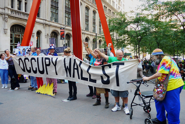 Demonstration in Lower Manhattan.