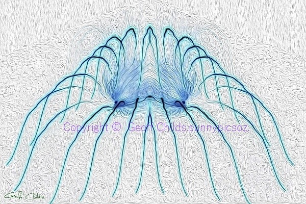 Blue Tentacles.  Exclusive Original stock Surreal and Abstract  Photo Art digital download.
