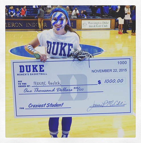 Congratulations to Maxine, the winner of @dukewbb's Crazies Contest! Also, huge congratulations to Coach P and the entire team for their 71-62 win over Army! #GoDuke