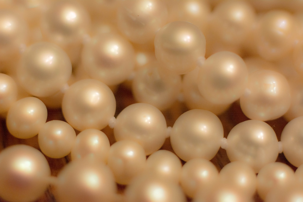 Pretty pearls all in a row.