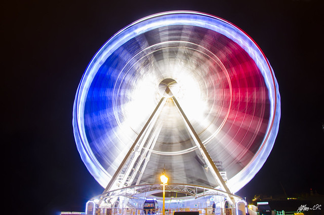 France flag shows on the ferries wheel