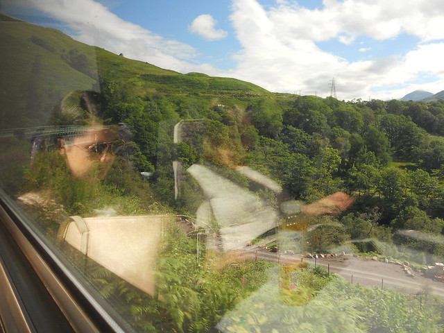 train window reflections