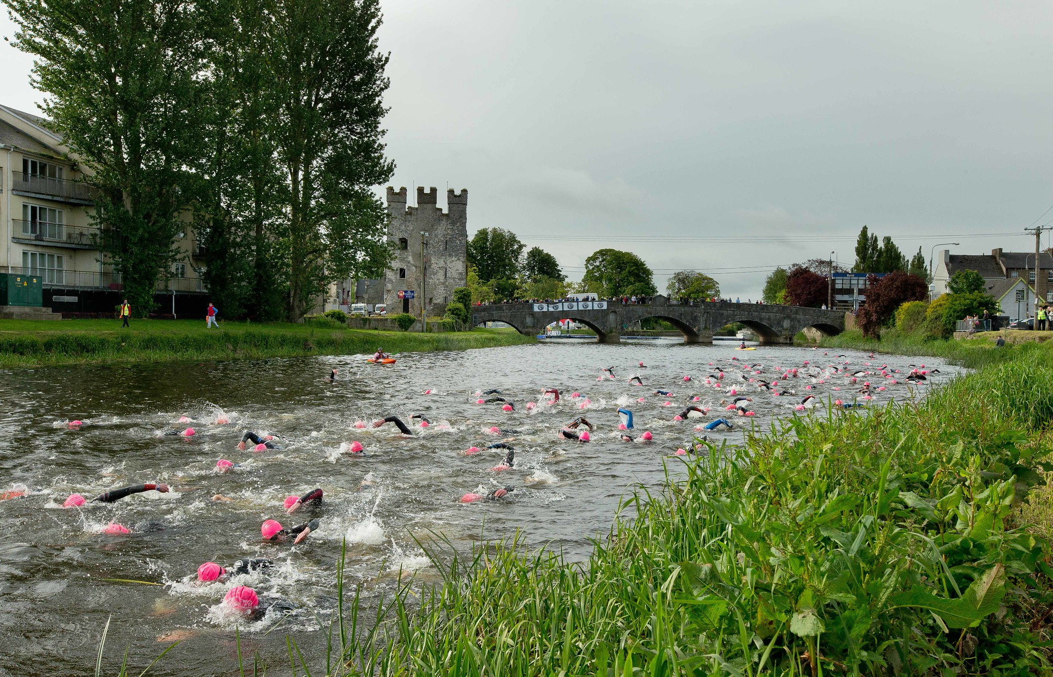 Competitors competing in the swim section of the Double Olympic category race 30/5/2015 - TriAthy - IX Edition - 31 May 2015